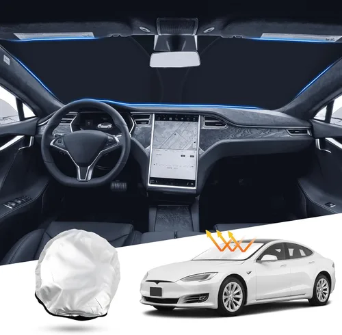 Miniatura 80 de T TGBROS Parasol para parabrisas para Honda Civic 2022-2025 2026, parasol grueso con bloqueo UV y opaca, para privacidad, plegables, 8 accesorios