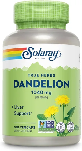 SOLARAY Suplemento de raíz de diente de león, apoyo saludable para los riñones y el hígado, 1,040 mg por porción, vegano, verificado por