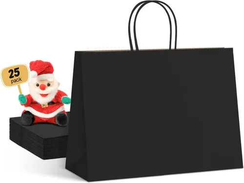 Miniatura 18 de Metronic - Bolsas de regalo de papel kraft con asas de 16 x 6 x 12 pulgadas, paquete de 6000 Para Navidad, recuerdos de fiesta de cumpleaños