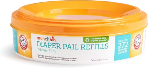 Munchkin® Arm & Hammer - Anillos de repuesto para cubos de pañales, capacidad para hasta 272 pañales para recién nacidos, 1 paquete