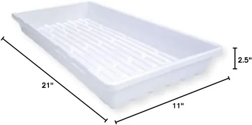 Bootstrap Farmer 1020 Bandejas blancas extra fuertes – Paquete de 5 sin agujero – Plantas de inicio de semillas para forraje, microverde, cultivo de
