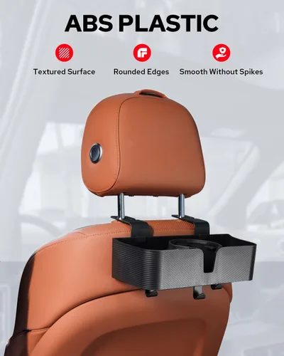 Miniatura 3 de Benlari Organizador de asiento trasero para reposacabezas de automóvil con portavasos de 3.7 pulgadas, organizador de respaldo de asiento 3 en 1