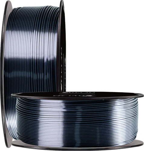 Miniatura 16 de Paquete de filamento PLA para impresión 3D 5 en 1: verde que brilla en la oscuridad, azul, púrpura y arco iris, multicolor, 0.55 libras por carrete