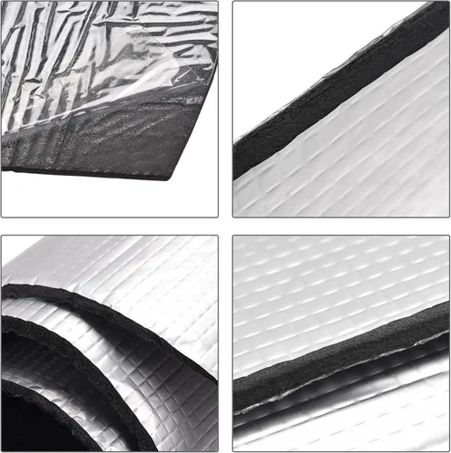 Miniatura 4 de uxcell Hoja de aislamiento, 1 mx1mx5 mm, papel de aluminio en relieve, impermeable, resistente al calor, barrera térmica, para pared de techo, tubo