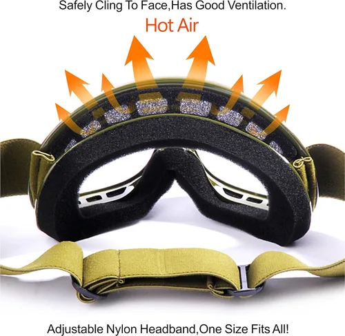 Miniatura 4 de GLX - Gafas modelo YH15 antiempañantes y resistentes a los impactos para motocross todo terreno y cuatrimoto, para niñas y niños; talle único