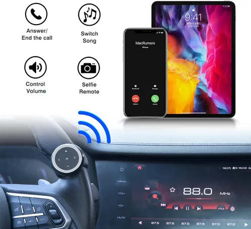 Miniatura 3 de UltraConnect - Botón de control inalámbrico Bluetooth multimedia con funcionalidad Selfie - Compatible con iPhone y Android - Perfecto para volante