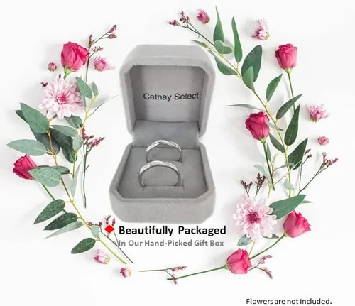 Miniatura 4 de Nuevo Juego de anillos de plata de ley para parejas anillos ajustables a juego anillos de relación de boda con texto en inglés I Love You Metal