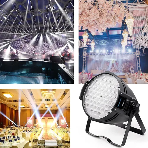 Miniatura 2 de BETOPPER Luces estroboscópicas de lavado de DJ para fiestas, 54 LED, súper brillante, DMX512, blanco/blanquecino, 5000 lúmenes, iluminación par