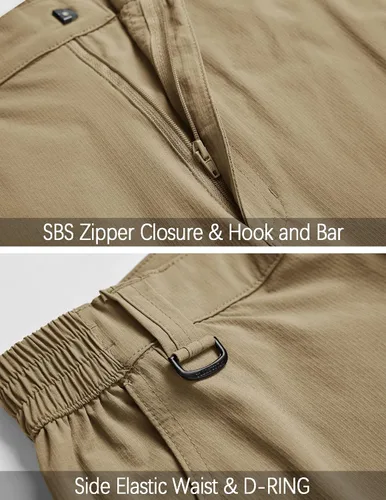 Miniatura 63 de Pantalones de senderismo para hombre, convertibles, con cremallera, ligeros, impermeables, de secado rápido, pesca al aire libre, viajes, safari