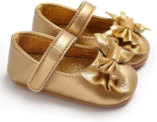Miniatura 4 de BENHERO Infant Baby Girls Mary Jane Flats Shoes with Bowknot Non Slip Soft Sole PU Leather First Walker Cirb Shoes Toddler Princess Wedding Dress
