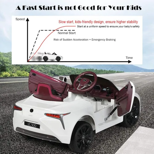 Miniatura 2 de Costzon Lexus LC500 - Vehículo eléctrico con licencia para montar en coche, con batería de 12 V, control remoto, 3 velocidades, luces LED, bocina