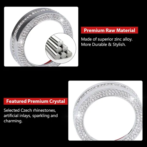Miniatura 4 de PIFOOG Bling Explorer Accesorios para Ford 2023 2022 2021 2020 Cubierta de Perilla de Cambio de Marchas Calcomanía Cristal Perillas de Interruptor