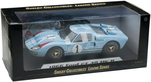 Miniatura 7 de 1966 Ford GT 40 MK II RHD (volante a la derecha) #1 Millas azul claro - Hulme Le Mans 1/18 modelo de auto fundido a troquel por Shelby Collectibles