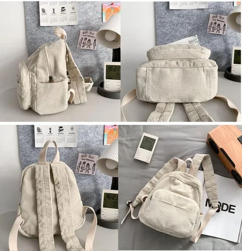 Miniatura 5 de Mochila pequeña para mujer, accesorios de grunge, mochila para mujer, mini mochila de viaje, Marrón, Retro