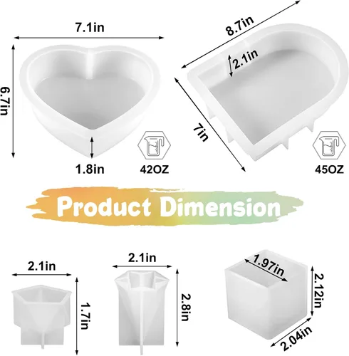 Miniatura 2 de YOILES 2 piezas moldes de resina de silicona, molde de fundición de resina epoxi para manualidades para preservación de flores sujetalibros arte DIY