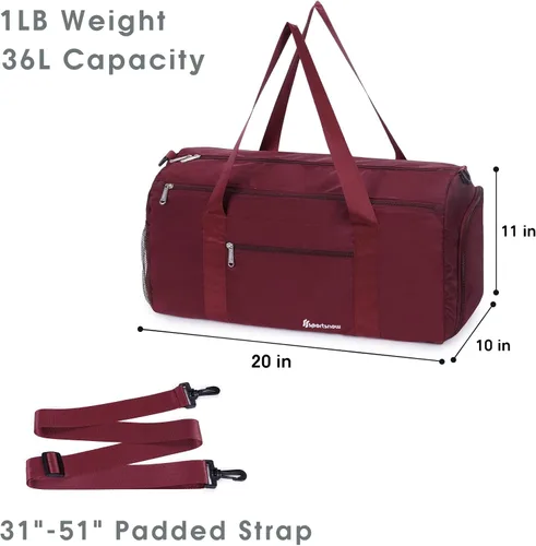 Miniatura 5 de Bolsa deportiva de gimnasio con bolsillo húmedo y compartimento para zapatos, bolsa de yoga ligera para hombres y mujeres, 2-Wine Red-Nueva versión