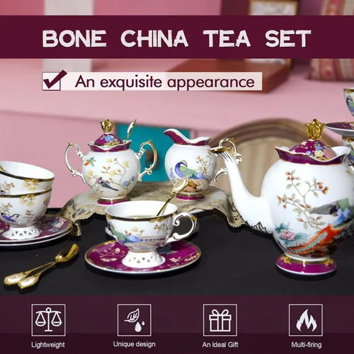Miniatura 4 de ACMLIFE Juego de taza de té y platillo de porcelana de hueso – Juego de taza de café y platillo de té de porcelana de hueso, juego de taza de té