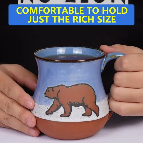 Miniatura 5 de MPotTo Taza de cerámica con oso polar de 16 onzas, taza de café novedosa para hombres y mujeres, regalo de cumpleaños para hombres y mujeres, regalo