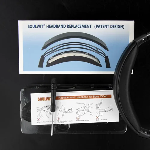 Miniatura 8 de SOULWIT Cubierta De La Diadema Para Bose QuietComfort 45 (QC45)/QuietComfort SE (QC SE)/Quiet Comfort Auriculares Inalámbricos, Reemplazo De La Negro