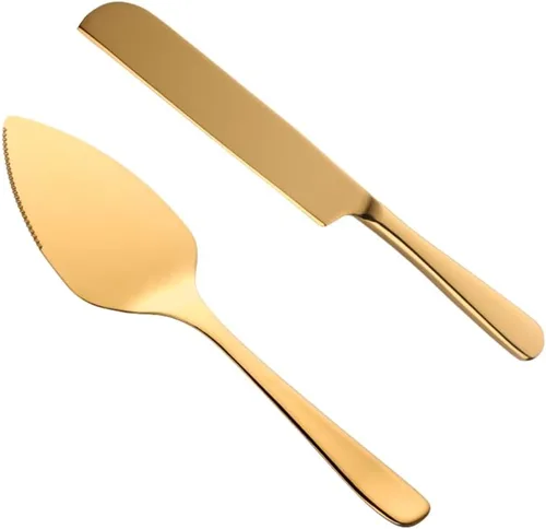 Miniatura 12 de Juego de cuchillos para tartas de boda, espátula de acero inoxidable 304, herramienta para hornear, pala, mantequilla, cuchillos para tarta, Con