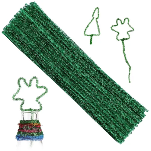 Miniatura 9 de Juego de 100 limpiadores de tuberías de chenilla, con purpurina dorada para limpiapipas, manualidades, manualidades, decoración, tallos de felpilla