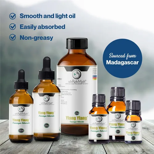 Miniatura 4 de Aceite esencial orgánico Ylang Ylang completo – Aceite esencial certificado por USDA Aceite esencial 100% puro y natural para el cuidado