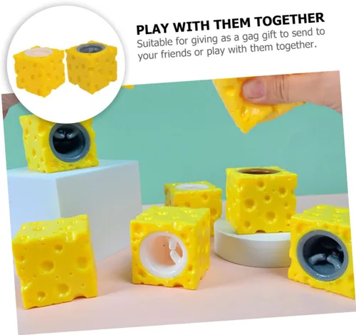 Miniatura 5 de FRCOLOR 2pcs queso ratón Squeeze Stress Relief broma para niños descompresión creativa Squishy ratones color aleatorio