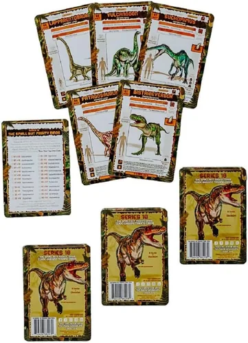 Clade-Gravim Tarjetas de intercambio de dinosaurios para niños, niñas y adultos, serie de 10 paquetes múltiples, The Small But Mighty Dinos (tres