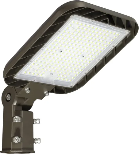 Luz de estacionamiento de 150 W, instalación rápida, 22500 LM, luces de calle LED, montaje con accesorio deslizante con fotocélula del atardecer al
