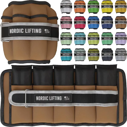 Miniatura 10 de Nordic Lifting - Pesas ajustables de tobillo para mujeres y hombres – 1 par (2–10 libras) Pesas de muñeca, brazo y pierna para gimnasio, yoga