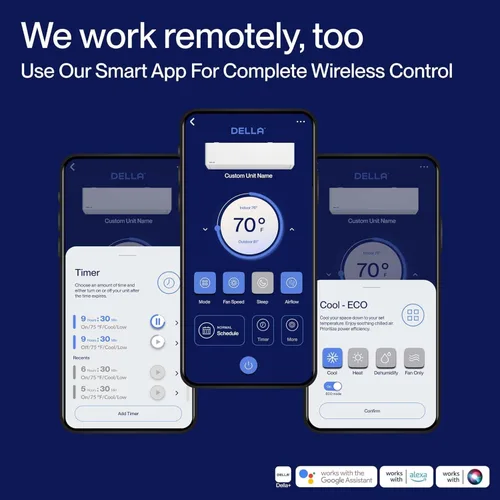 Miniatura 5 de DELLA Hyper Heat más bajo como -13℉, 12,000 BTU WiFi Mini Split, Energy Star 230V 24 SEER2, enfría hasta 550 pies cuadrados, funciona con Alexa