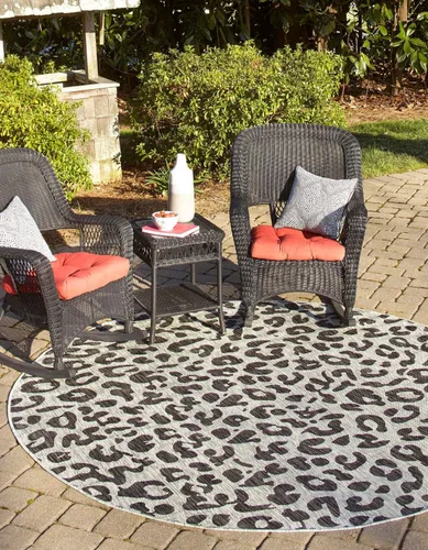 Miniatura 11 de Unique Loom Outdoor Safari Collection Alfombra de área - Leopardo (4 pies 1 pulgada x 6 pies 1 pulgada rectangular, gris claro/gris)