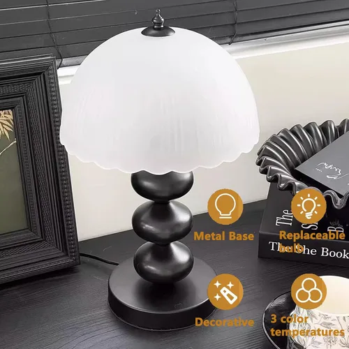 Miniatura 6 de Lámpara de noche LED recargable portátil con lámpara de escritorio regulable de 3 vías, control táctil, lámpara de mesa para el hogar, oficina