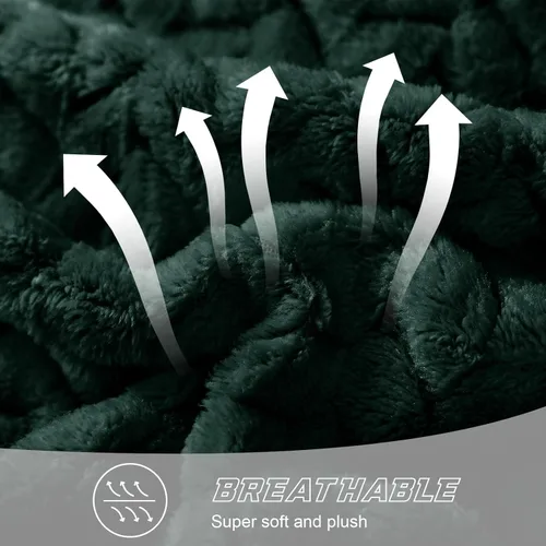 Miniatura 6 de Exclusivo Mezcla - Manta de forro polar tamaño individual para cama, 90x66 pulgadas, mantas suaves y acogedoras de franela jacquard, ligeras y Verde