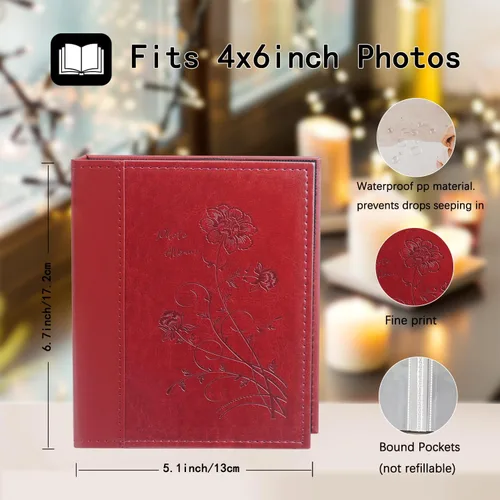Miniatura 2 de Artmag Álbum de fotos pequeño de 4 x 6 pulgadas, cada paquete con 50 páginas transparentes con capacidad para 50 fotos verticales para fotos de 4 x