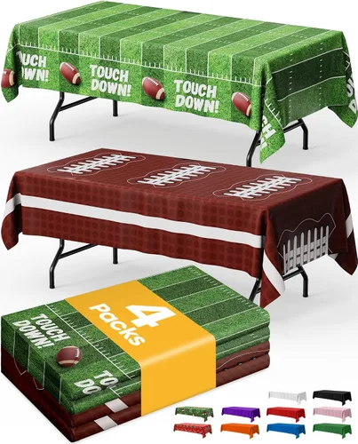 Miniatura 30 de Niuara Mantel de bandera estadounidense, paquete de 4 manteles patrióticos desechables de 54 x 108 pulgadas para mesas de 6 pies, decoraciones del 4