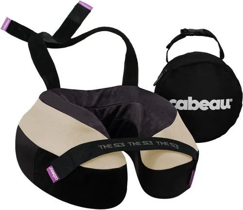 Miniatura 11 de Cabeau Almohada cervical de viaje para aviones – The Neck's Evolution, TNE S3 – Diseño de espuma viscoelástica de apoyo para vuelos de larga