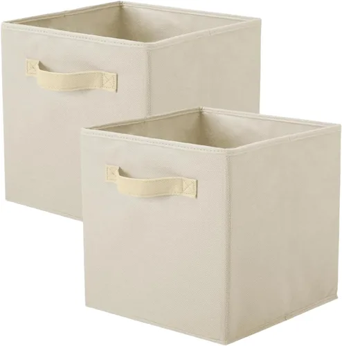 Miniatura 13 de PowerKing Cubos de almacenamiento plegables con asas, contenedores plegables de tela para estantes de armario, contenedores de almacenamiento Naranja