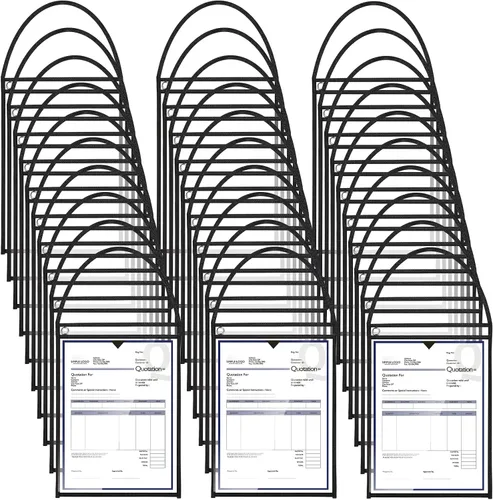 Geyee Paquete de 50 soportes para boletos de trabajo, bolsillos para pedidos de trabajo para manga colgante de 9 x 12 pulgadas, soportes de boletos