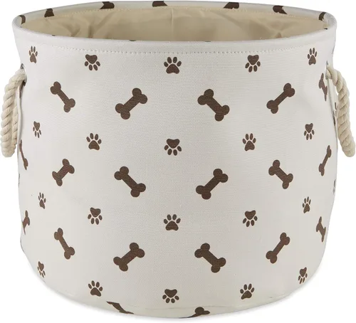 Miniatura 26 de Bone Dry - Colección de almacenamiento para mascotas con diseño de huella de pata y hueso, rectángulo pequeño, 14x8x9 pulgadas, color rosa 2-Rosa