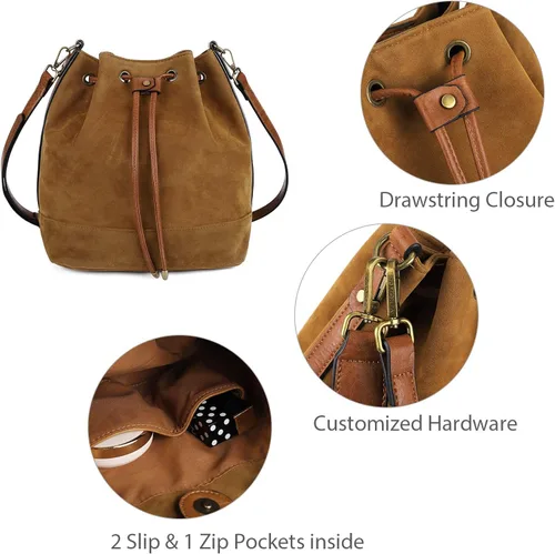 Miniatura 4 de AFKOMST Bolsas de cubo y monederos para mujer con cordón y 2 correas desmontables