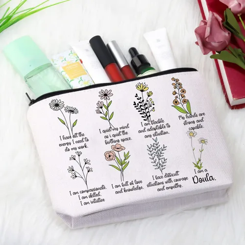 Miniatura 5 de GJTIM Doula - Bolsa con cremallera intuitiva para trabajadores de parto, regalo de agradecimiento Doula I Am A Doula Bolsa de maquillaje
