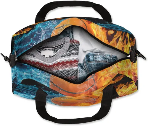 Miniatura 7 de Bolsa de lona para niños, bolsa de gimnasio deportiva para niños, niñas y adolescentes, bolsa de mano para el fin de semana, bolsa de viaje
