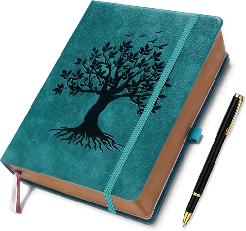 ZXHQ Diario grueso de 360 páginas para mujeres y hombres, cuaderno de diario rayado A5 para escribir, tapa dura, papel de 100 g/m², diseño del árbol