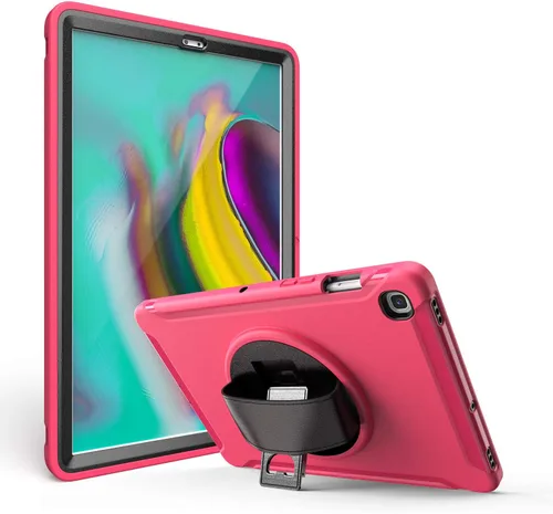 Miniatura 9 de Dteck Funda para Galaxy Tab S5e 2019, resistente, de cuerpo completo, resistente, a prueba de golpes, con correa de mano giratoria para tableta
