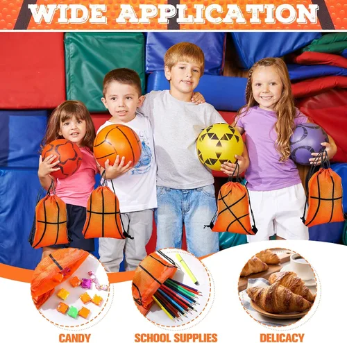 Miniatura 3 de Eccliy 24 bolsas de baloncesto con cordón para deportes, gimnasio, con cordón para baloncesto, regalos para adultos