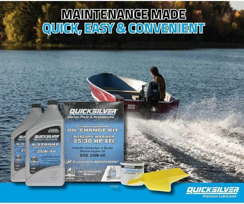 Miniatura 2 de Kit de cambio de aceite Quicksilver de 4 tiempos – para motores fuera de borda Mercury – 15, 20, 25, 30, 40, 50, 60, 75, 90, 115, 150, 175, 200