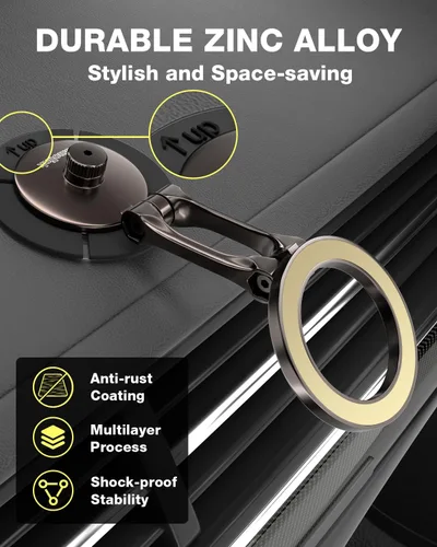 Miniatura 2 de Smolink Soporte de teléfono Tesla, soporte magnético de metal fuerte para automóvil Dashborad y Tesla Model 3/Y/S/X, plegable oculto para soporte