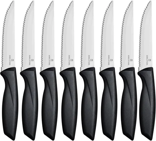 Miniatura 10 de Juego de 4 cuchillos para bistec, cuchillo premium para bistec, juego de cuchillos para bistec de acero inoxidable, cuchillo para bistec dentado