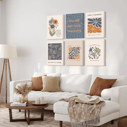Miniatura 5 de Póster artístico de pared de salud mental, lienzo motivacional, decoración de pared, terapia, oficina, póster bohemio, impresiones inspiradoras